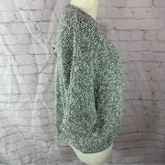 LOFT ann taylor heathered Gray Open-Front Cardigan cotton wool blend sz large - Picture 2 of 8